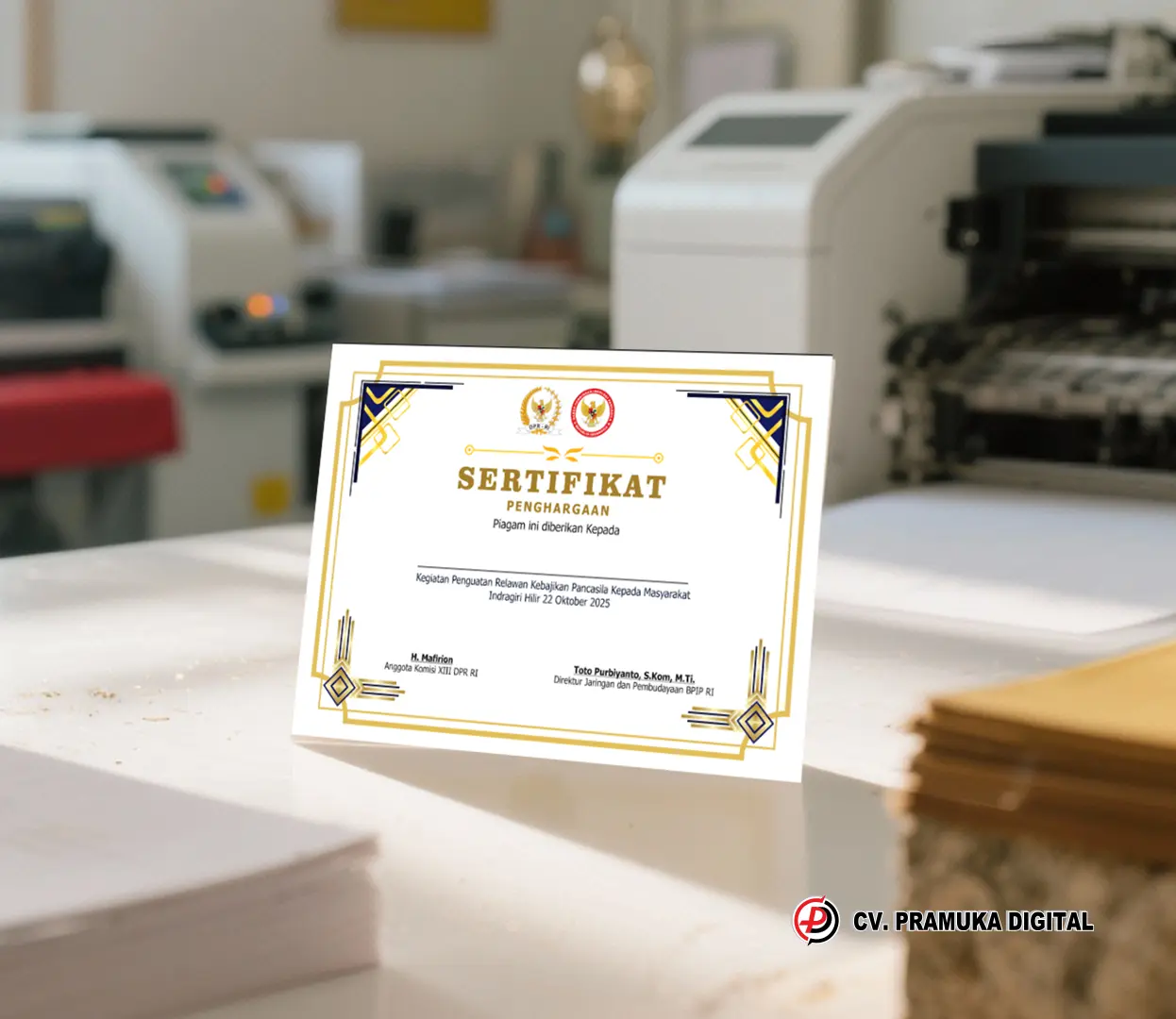 Cetak Sertifikat Bisa Costum