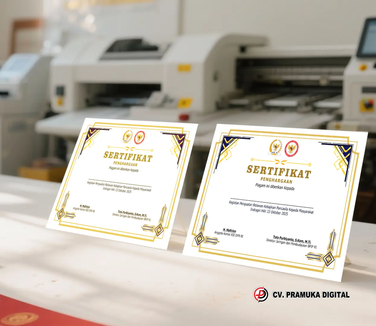 Cetak Sertifikat Bisa Costum